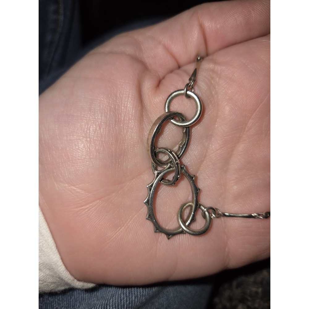 Elizabeth And James .925 Designer Necklace. Edgy, Boho. Gear Metal Design. 30... - Picture 4 of 6